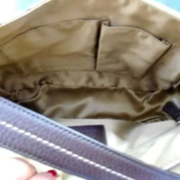 COACH PARK SIGNATURE FLAP LARGE SHOULDER BAG SV / KHAKI / MAHOGANY F23933 NWT - Picture 10 of 12